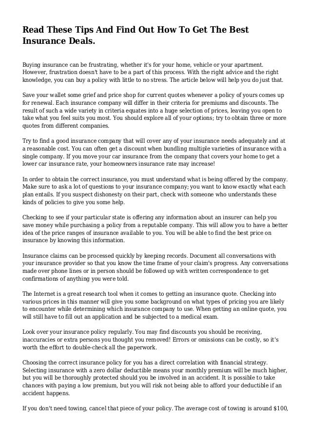 read these tips and find out how to the best insurance deals 1 638