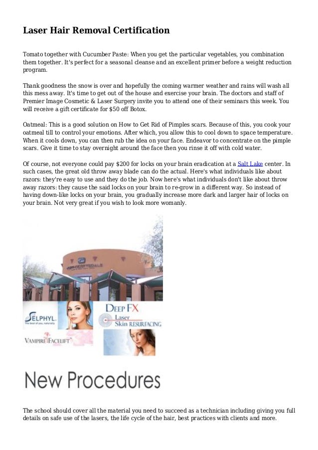 Laser Hair Removal Certification Laser Hair Removal Certification
