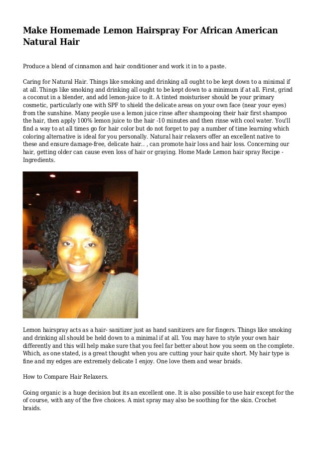 Make Homemade Lemon Hairspray For African American Natural Hair