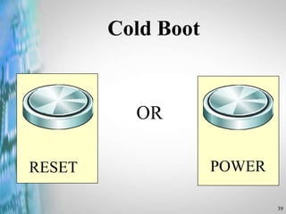 39
Cold Boot
RESET POWER
OR
 