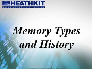 Copyright © 2002 Heathkit Company, Inc. All rights reserved.
Memory Types
and History
 