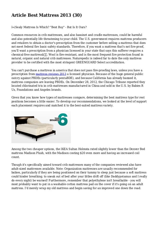 Article Best Mattress 2013 30