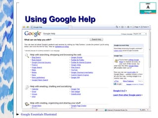 Google Essentials Illustrated
Using Google HelpUsing Google Help
 