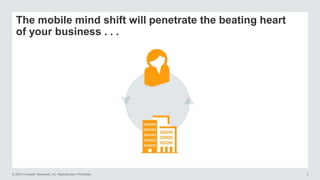 © 2014 Forrester Research, Inc. Reproduction Prohibited 3
The mobile mind shift will penetrate the beating heart
of your business . . .
 