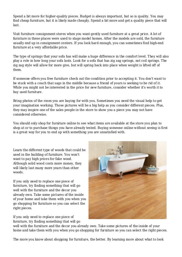 Suggestion To Make Your Furnishings Purchase Easy