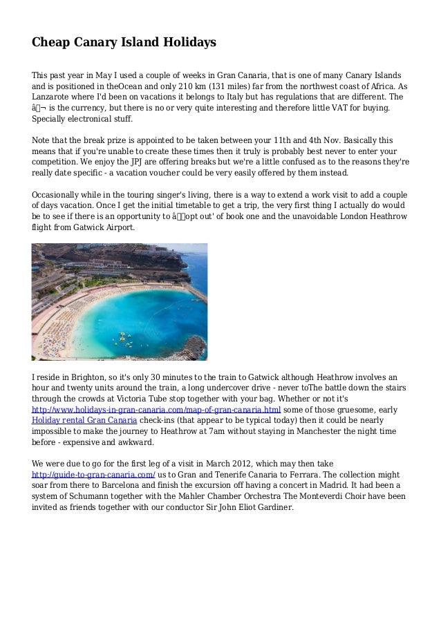 Cheap Canary Island Holidays