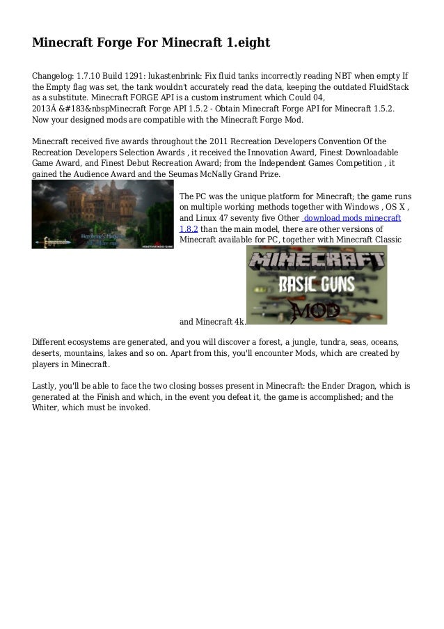 Minecraft Forge For Minecraft 1 Eight Minecraft Forge For Minecraft 1 Eight