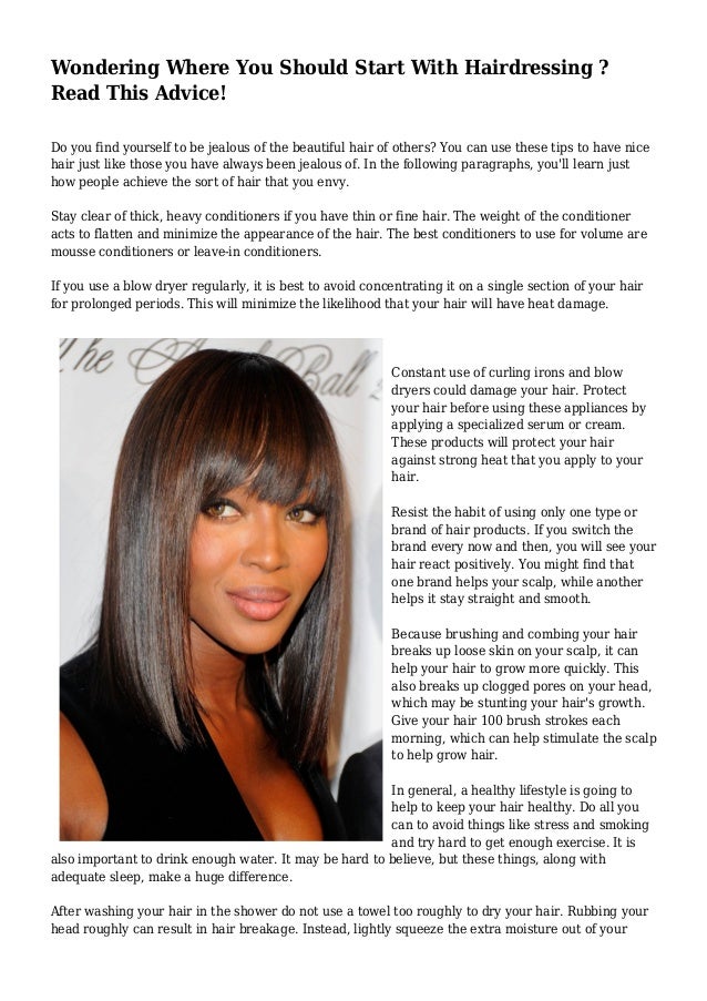Wondering Where You Should Start With Hairdressing Read This Advice