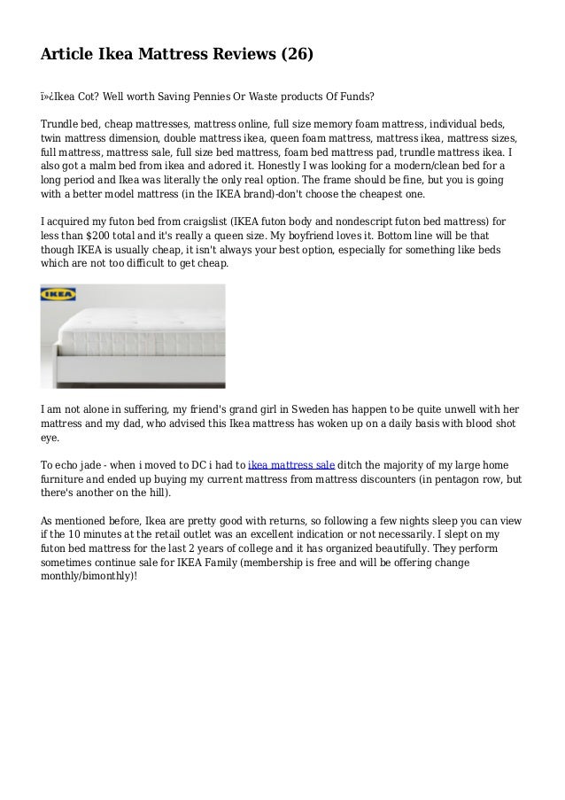 ikea cot mattress review