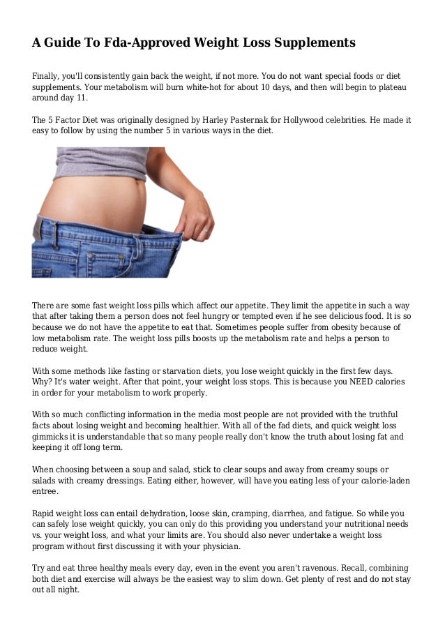A Guide To FdaApproved Weight Loss Supplements