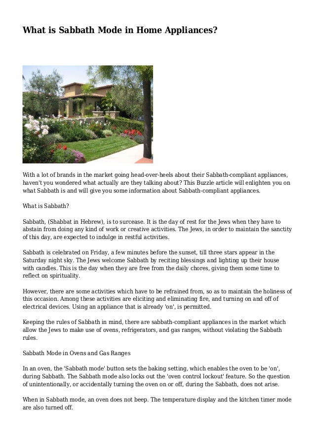 What Is Sabbath Mode In Home Appliances What Is Sabbath Mode In Home Appliances