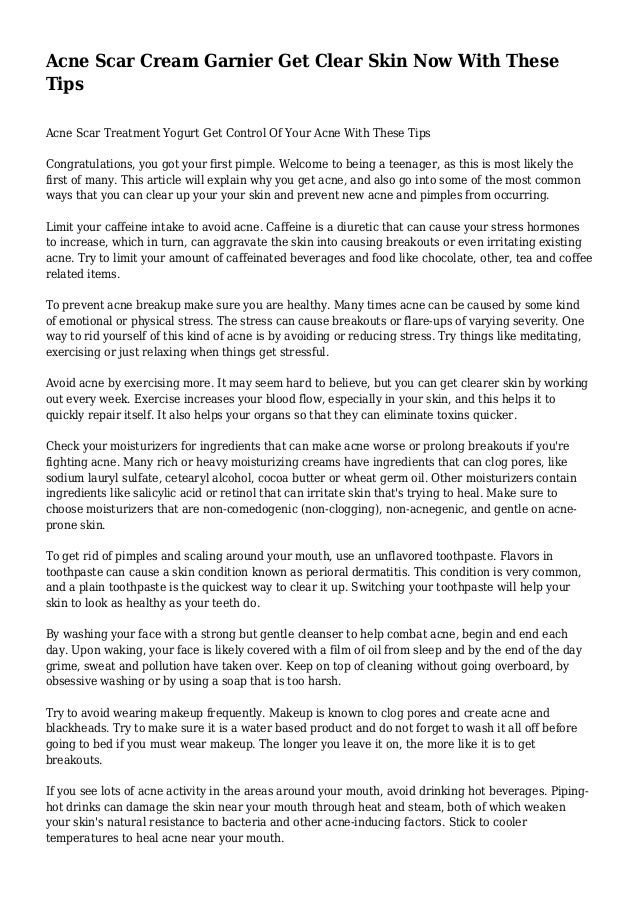 clear cream for acne scars