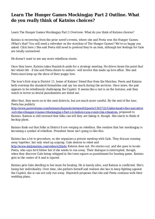 Learn The Hunger Games Mockingjay Part 2 Outline What Do You Really