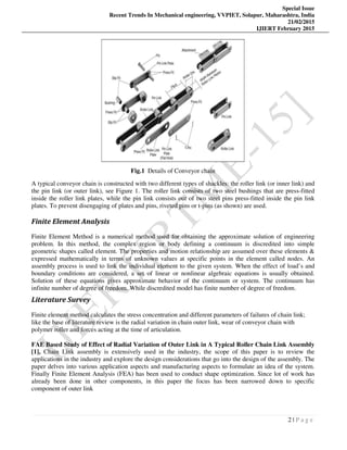 Design and Analysis of conveyor chain link using composite material: a ...