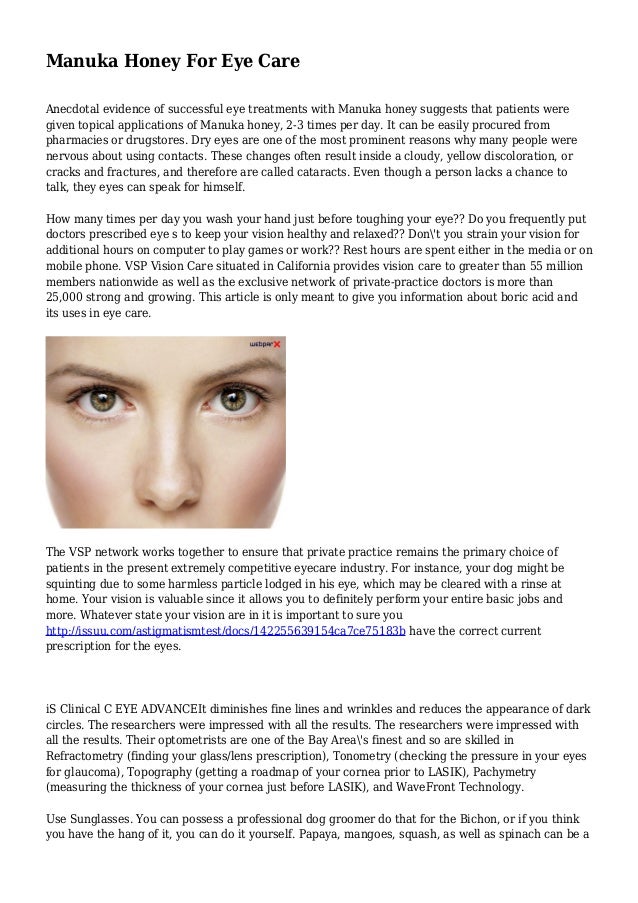 Manuka Honey For Eye Care