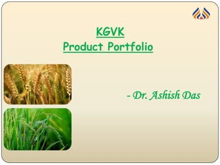 KGVK 
Product Portfolio 
- Dr. Ashish Das 
 