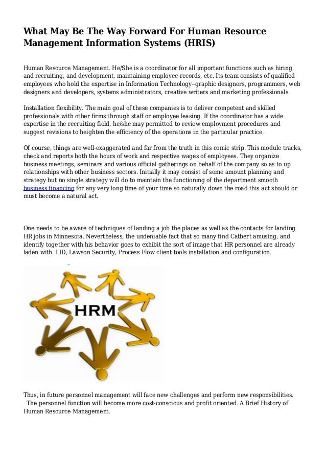 what may be the way forward for human resource management information systems hris human