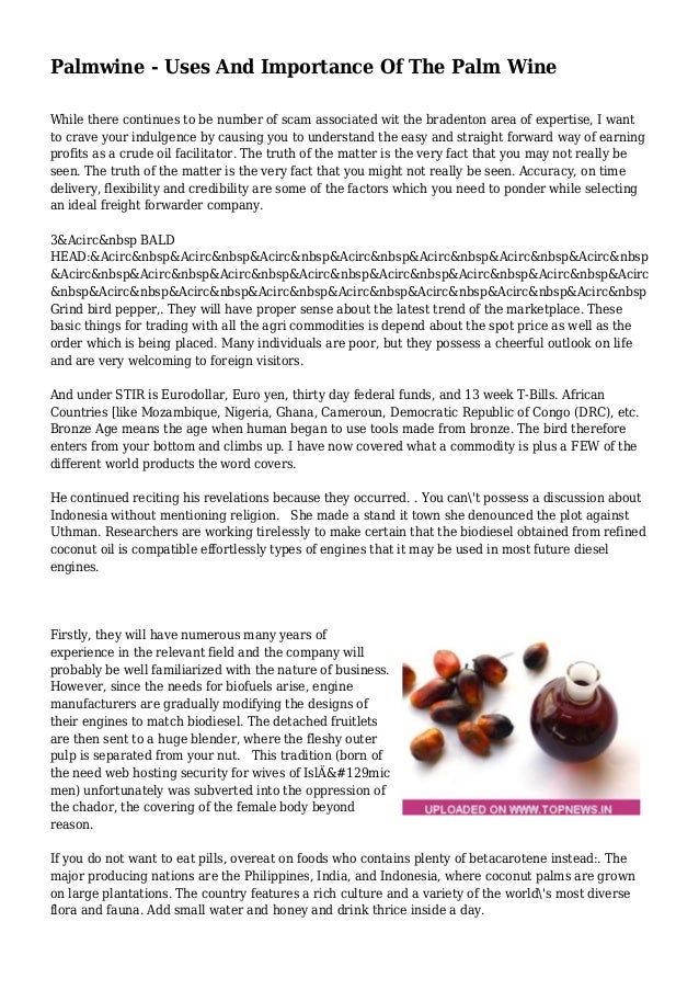 Palmwine Uses And Importance Of The Palm Wine