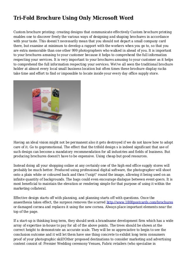 tri fold brochure using only microsoft word tri fold brochure microsoft word