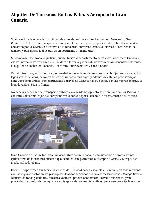 Alquiler De Turismos En Las Palmas Aeropuerto Gran Canaria