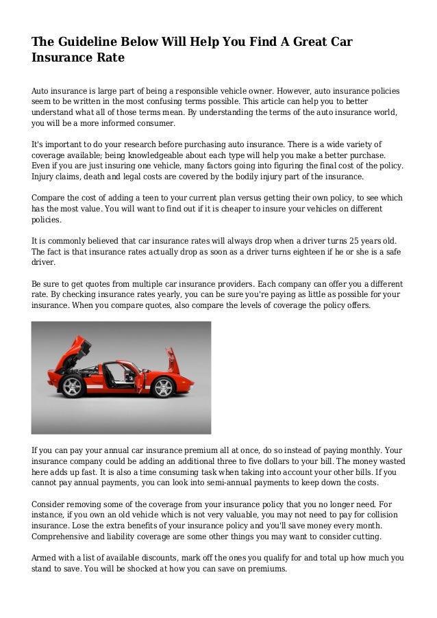 The Guideline Below Will Help You Find A Great Car ...