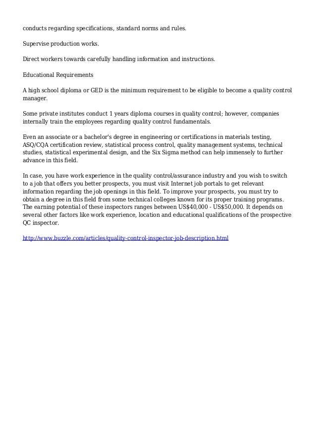 inspector job description