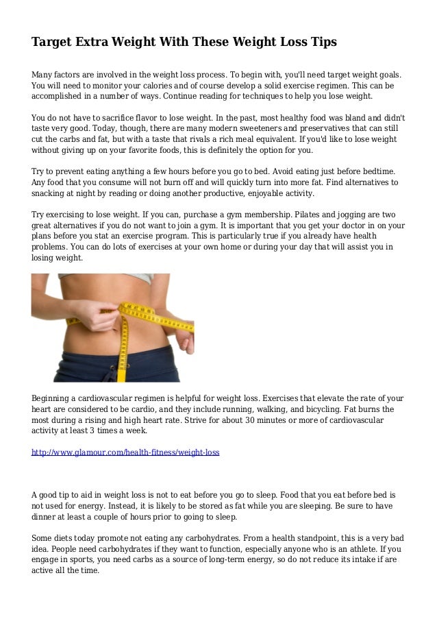 Target Extra Weight With These Weight Loss Tips