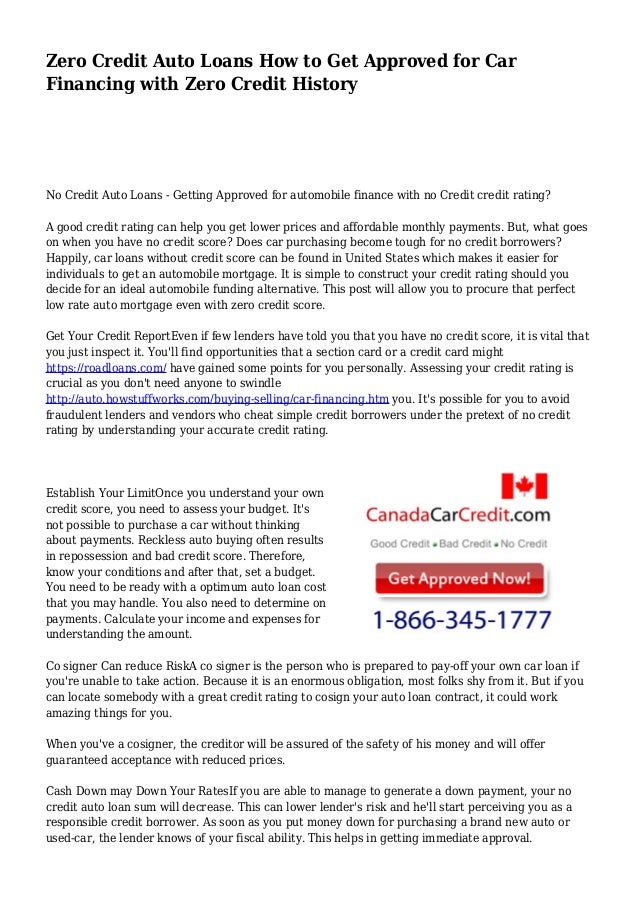 can i get finance with no credit history