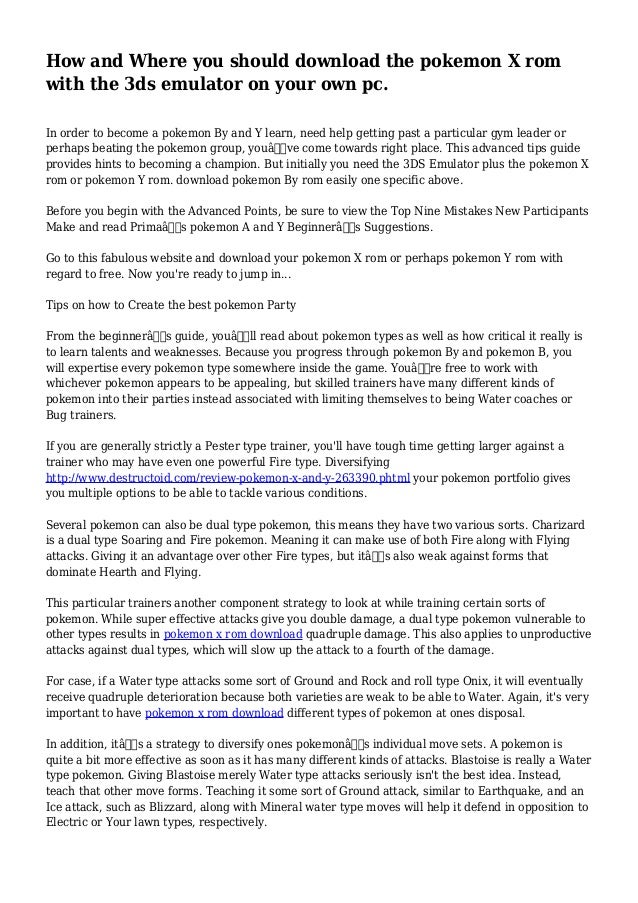 How And Where You Should Download The Pokemon X Rom With The 3ds Emul