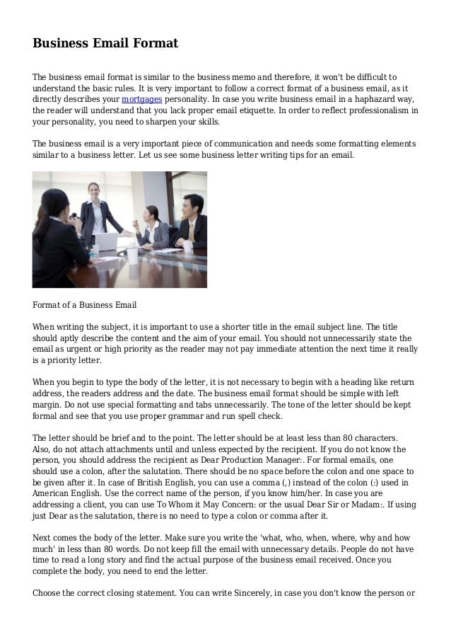 business email format business email format