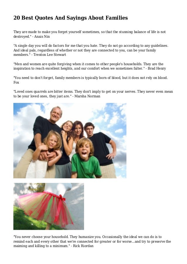 20 Best Quotes And Sayings About Families