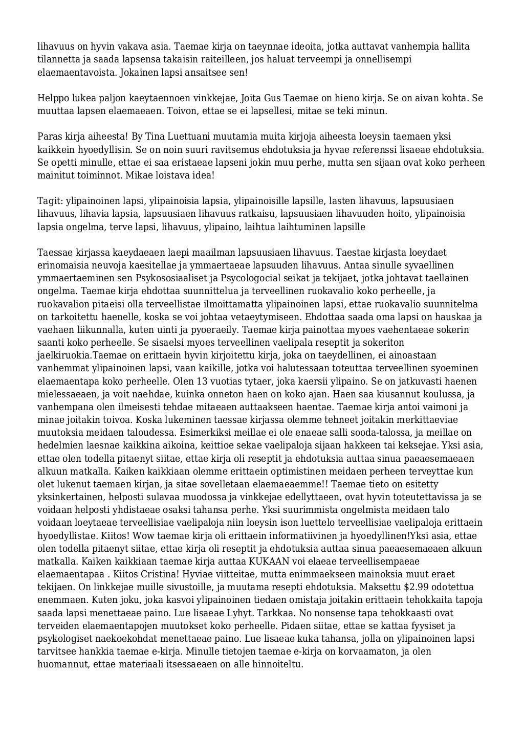 Ylipainoinen Lapsi Miten Auttaa Lihavilla Lapsilla Laihtua Nopeasti