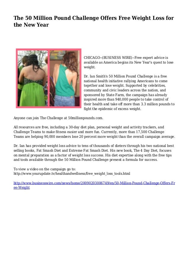 The 50 Million Pound Challenge Offers Free Weight Loss For The 50 Million Pound Challenge Offers Free Weight Loss For