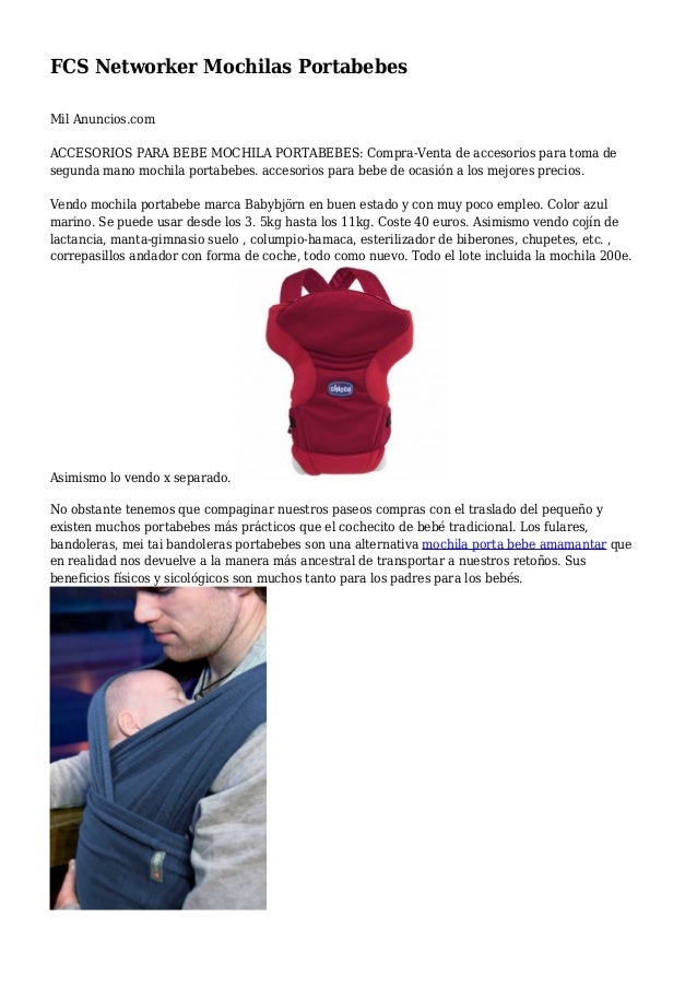 FCS Networker Mochilas Portabebes