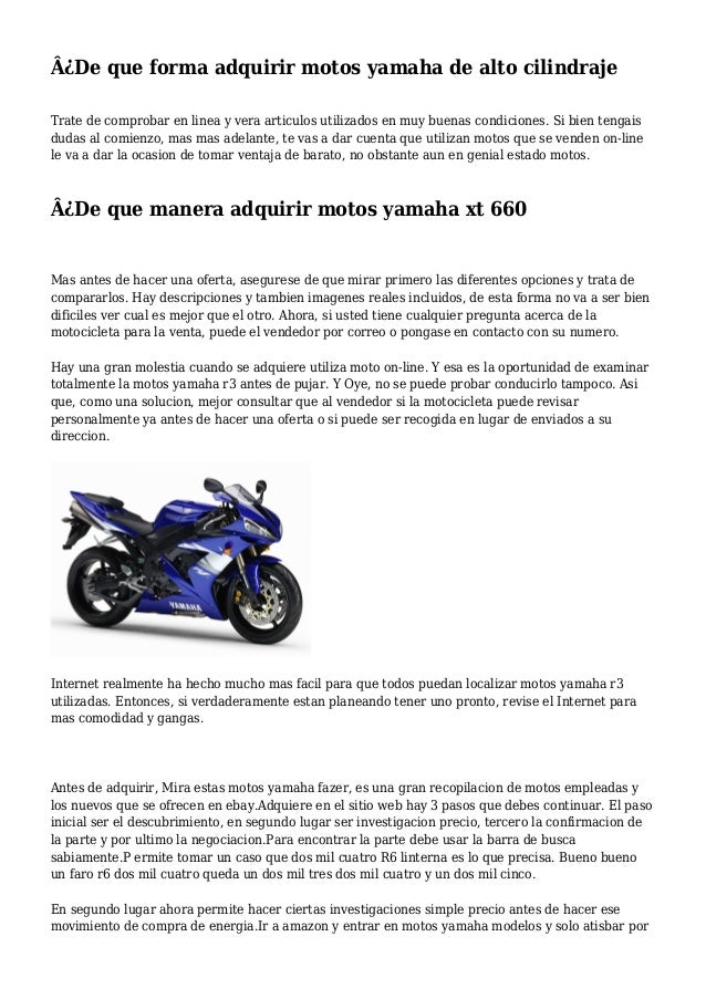 ¿De que forma adquirir motos yamaha de alto cilindraje