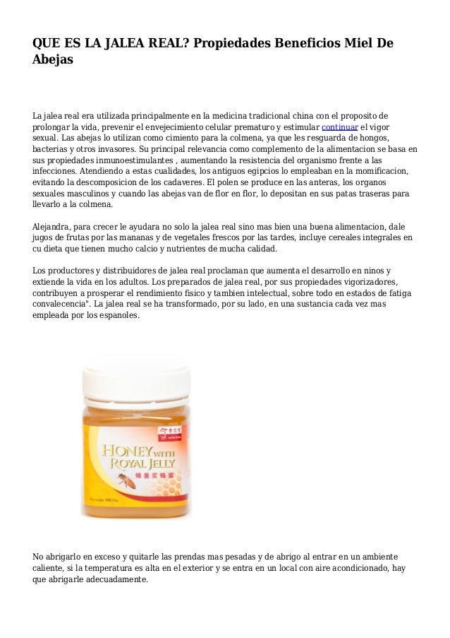 QUE ES LA JALEA REAL? Propiedades Beneficios Miel De Abejas QUE ES LA JALEA REAL? Propiedades Beneficios Miel De Abejas