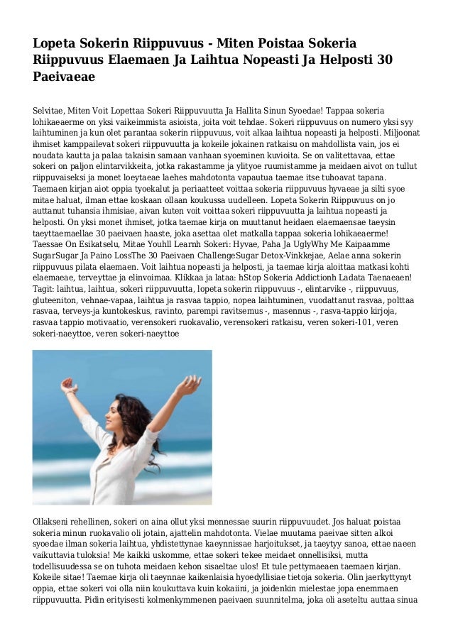 Lopeta Sokerin Riippuvuus Miten Poistaa Sokeria Riippuvuus Elaemaen