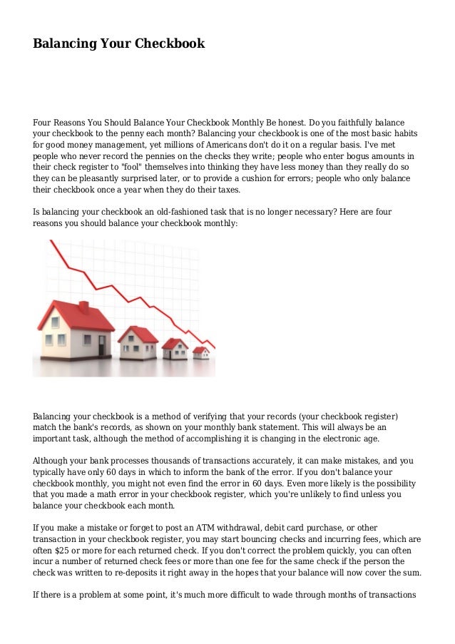 balancing your checkbook