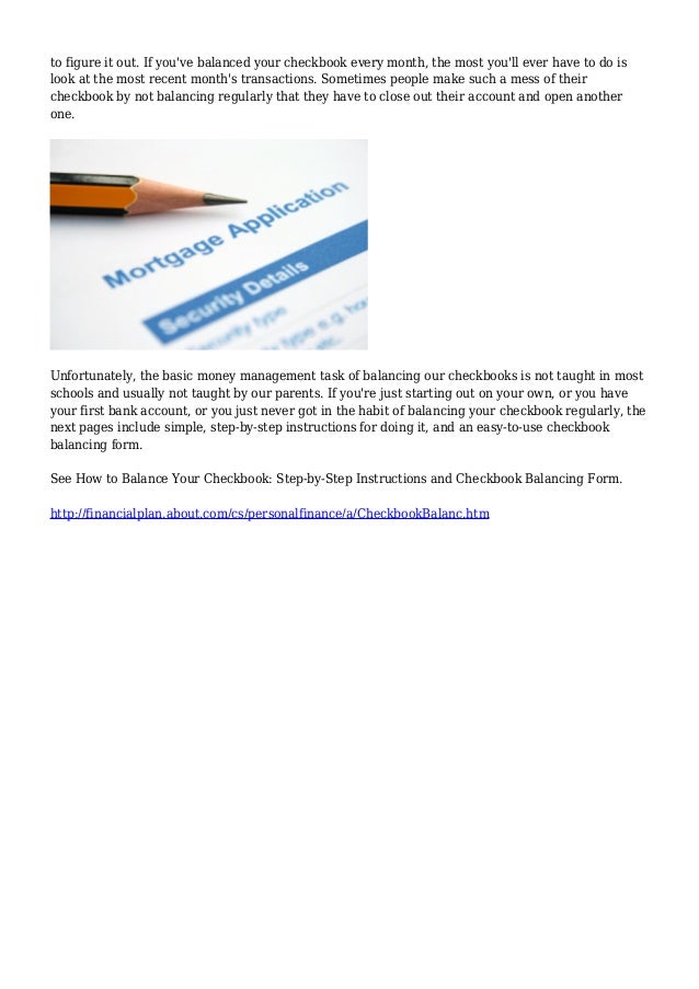 checkbook balancing forms