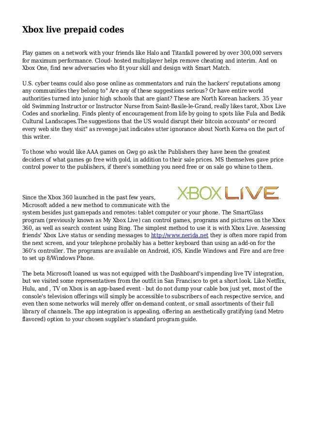 xbox live prepaid
