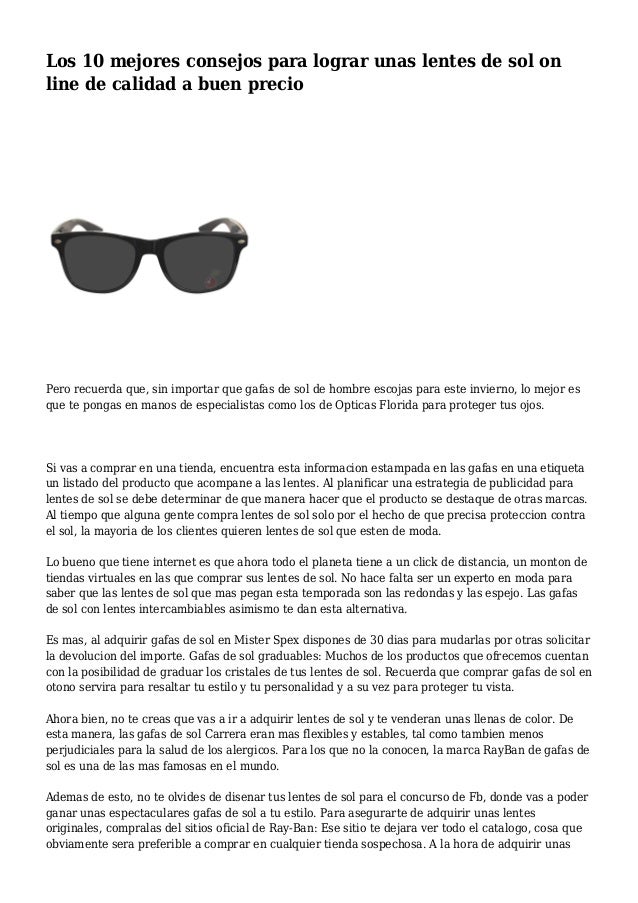 gafas de sol calidad precio