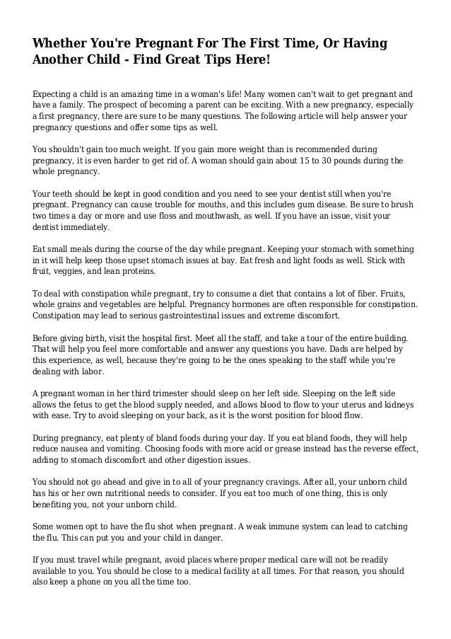 Whether You Re Pregnant For The First Time Or Having Another Child