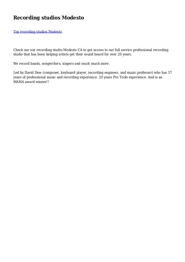 Recording studios Modesto