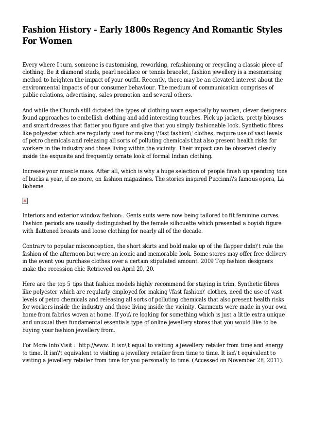 Fashion History Early 1800s Regency And Romantic Styles For