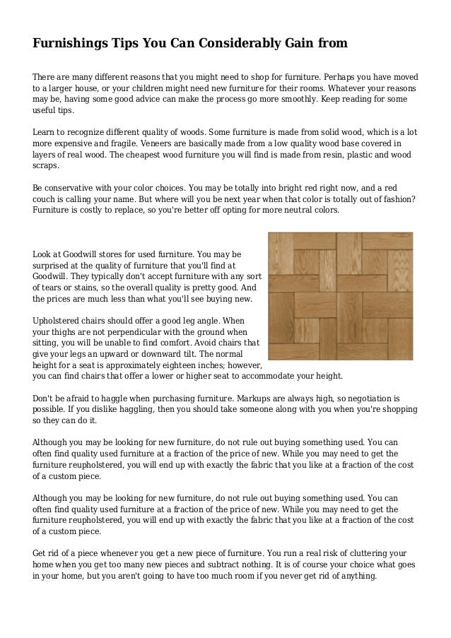 Furnishings Tips You Can Considerably Gain From