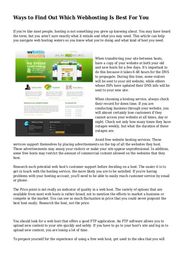 Ways To Find Out Which Webhosting Is Best For You Images, Photos, Reviews