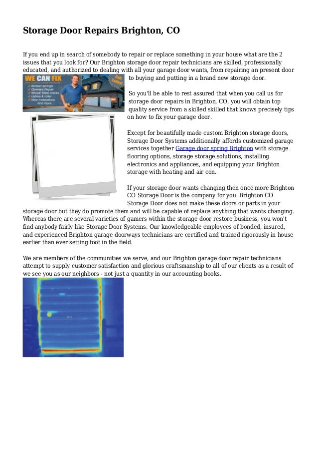 Storage Door Repairs Brighton Co
