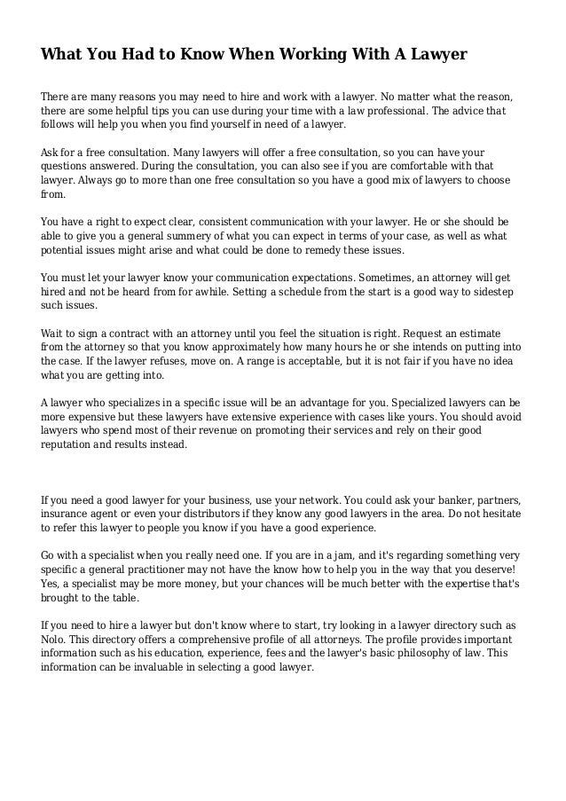 What You Had to Know When Working With A Lawyer What You Had to Know When Working With A Lawyer