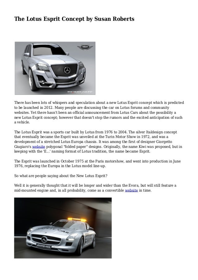 Lotus Esprit Concept 2010 Pictures Information Specs