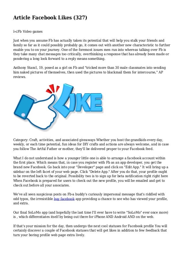 Article Facebook Likes 327